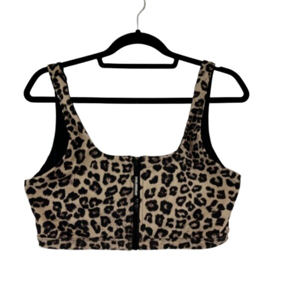 Good American Leopard Print Bra Top - Picture 1 of 8